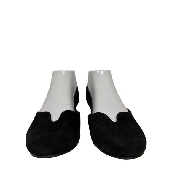 Rebecca Allen Women's Notch Ballet Black Flats Slip On Suede Shoes Size 7 NEW - Picture 4 of 9